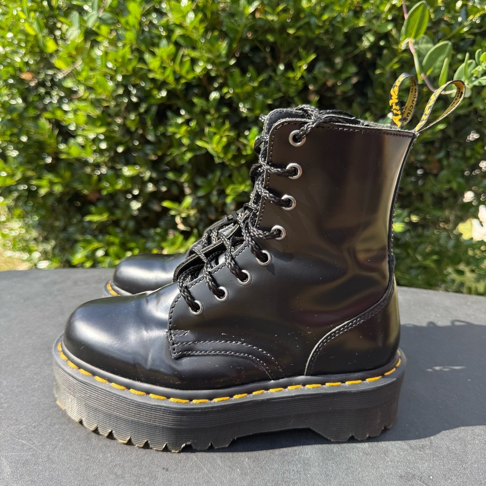 Dr. Martens Black Platform Combat Boots Size 5